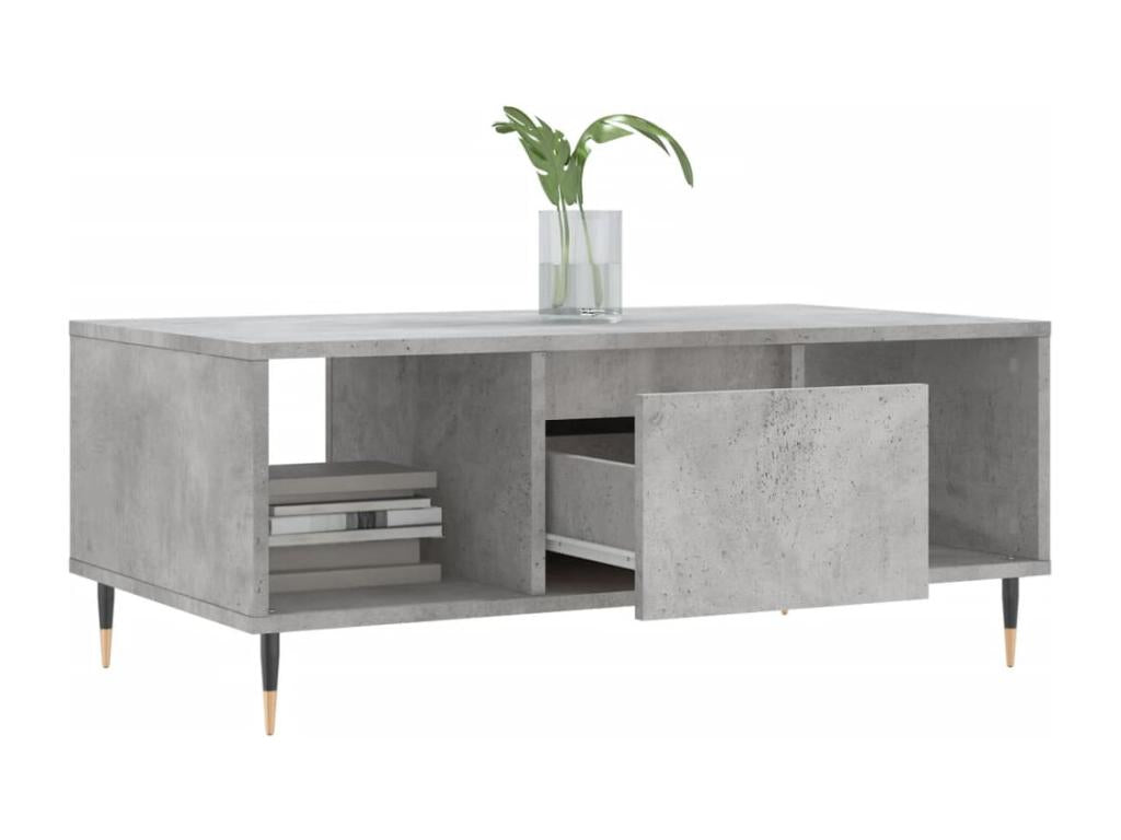 Table basse en bois d'ingénierie gris, 90 x 50 x 36,5 cm