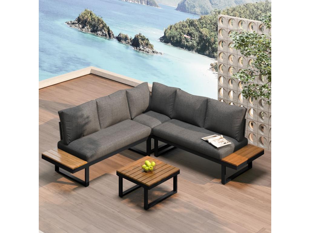 Ensemble de mobilier de jardin en fer gris