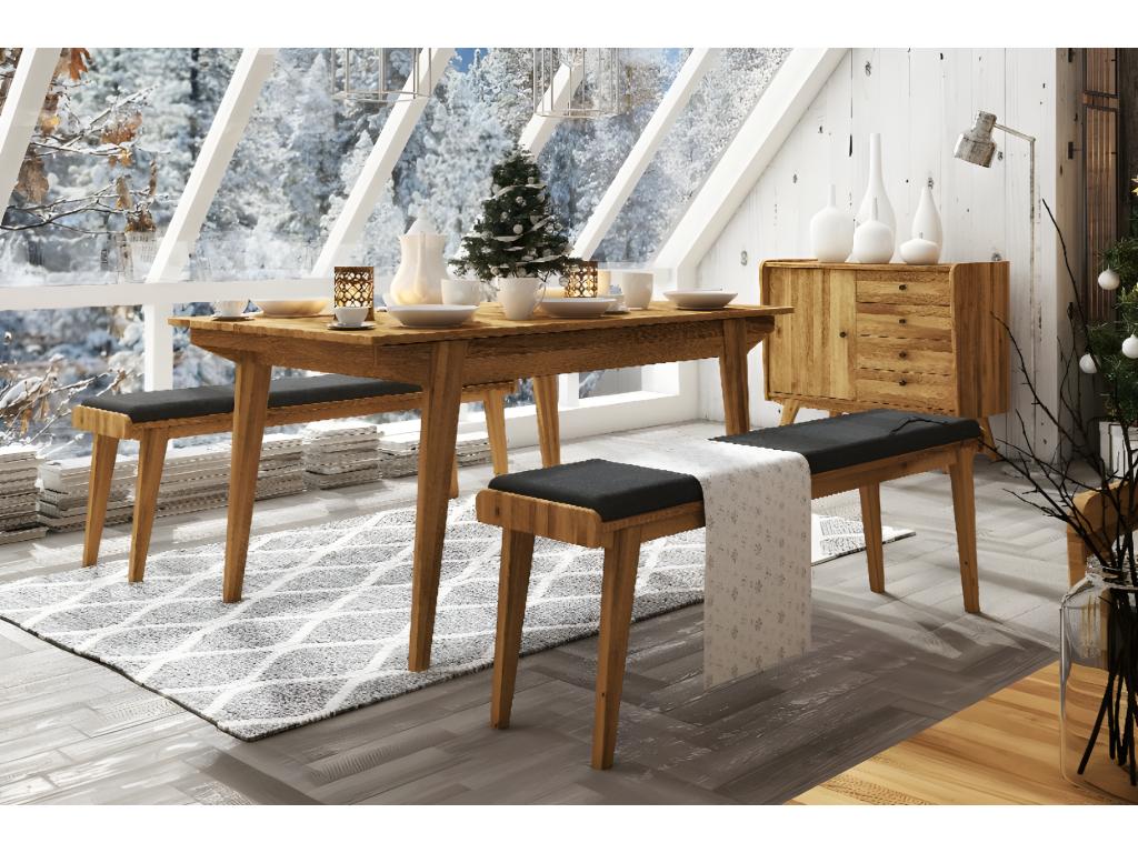 Table en chêne naturel, 100 x 160 cm