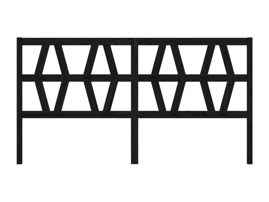 Lit en bois massif noir, 206 x 4 x 100 cm