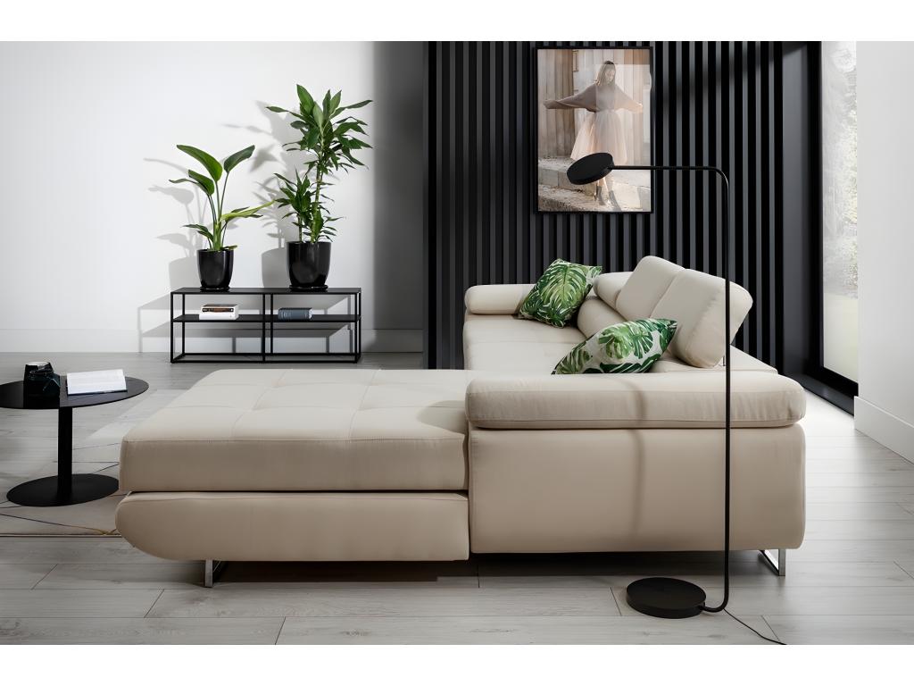 Canapé-lit en tissu beige