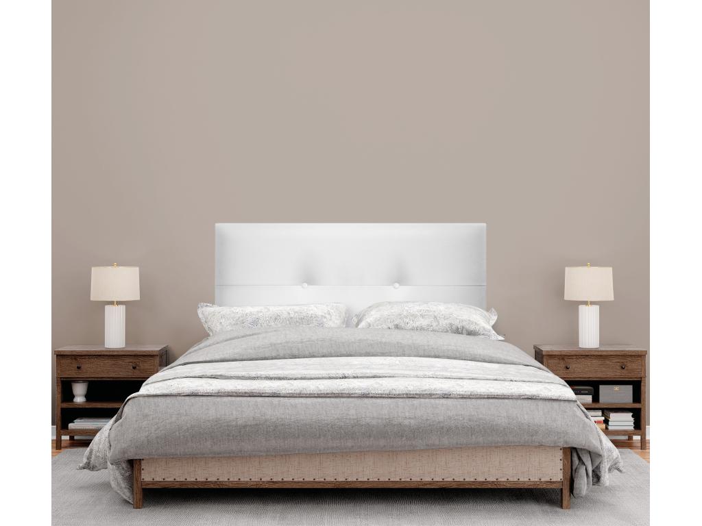 Lit en similicuir blanc, 90 x 105 cm