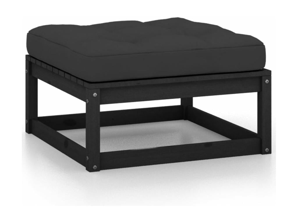 Ensemble de mobilier de jardin 8 pièces en pin noir avec coussins - dlz1766572539710