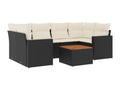 Ensemble de mobilier de jardin 7 pièces en résine tressée noire avec coussins - dlz1766572699825