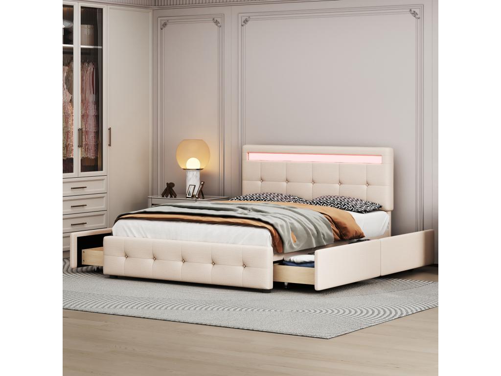 Sommier beige, 140 x 200 cm