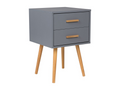 Table grise à 2 tiroirs