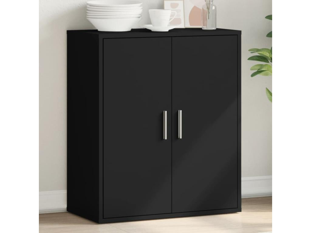 Buffet en bois d'ingénierie noir, 79 x 38 x 80 cm