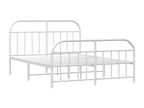 Cadre de lit en métal blanc, 140 x 190 cm