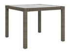 Table en verre gris, 90 x 90 x 75 cm