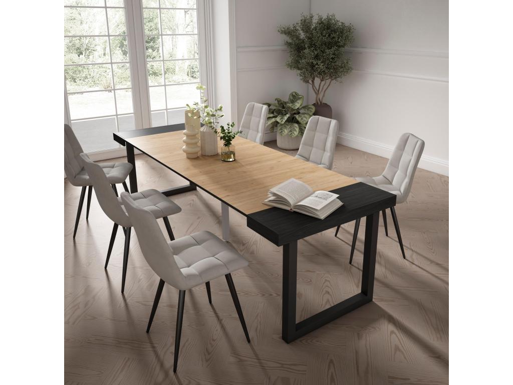Table en bois massif noir