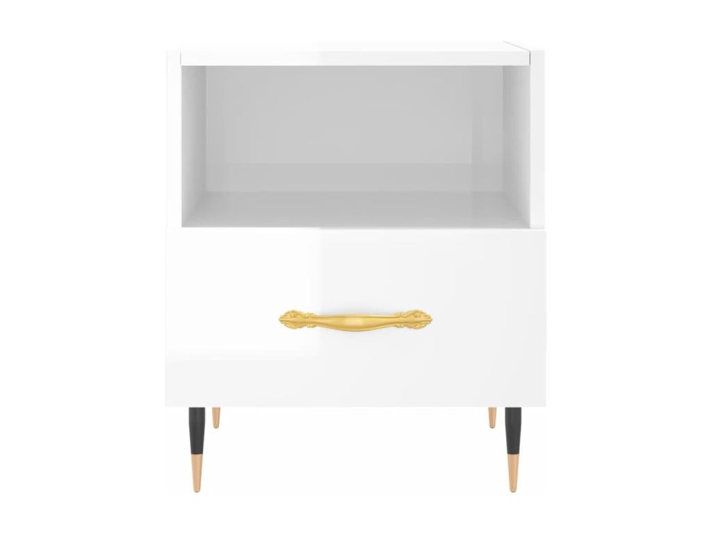 Table en bois d'ingénierie blanc, 40 x 35 x 47,5 cm