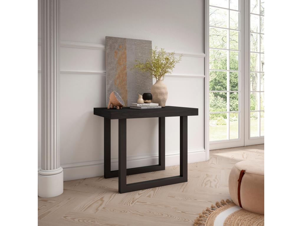 Table en bois massif noir