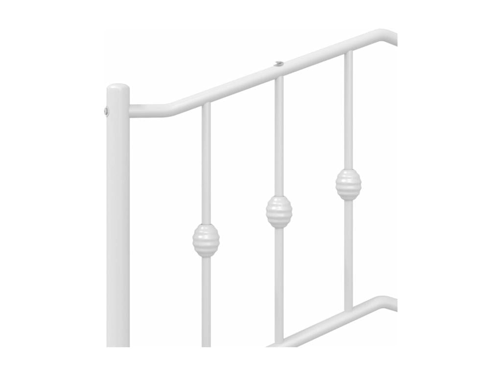 Cadre de lit en métal blanc, 183 x 213 cm