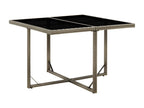 Table en verre gris, 109 x 107 x 74 cm