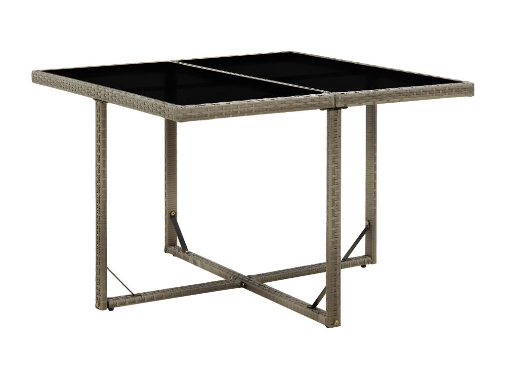 Table en verre gris, 109 x 107 x 74 cm