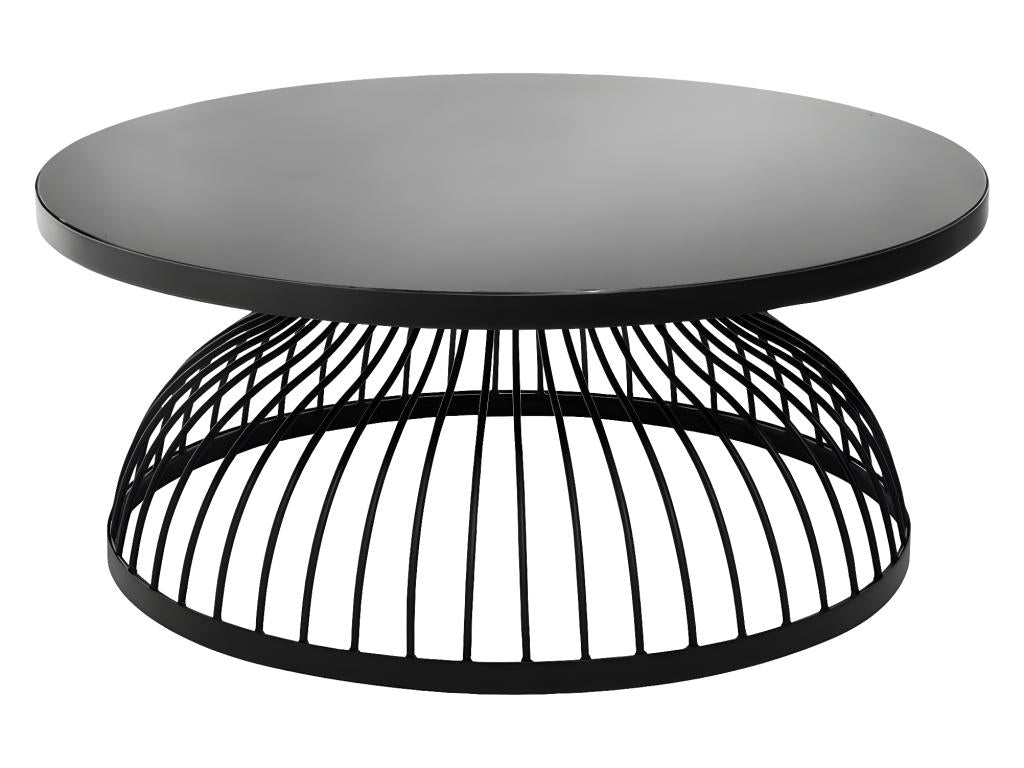 Table basse en verre noir, 38 cm