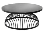 Table basse en verre noir, 38 cm