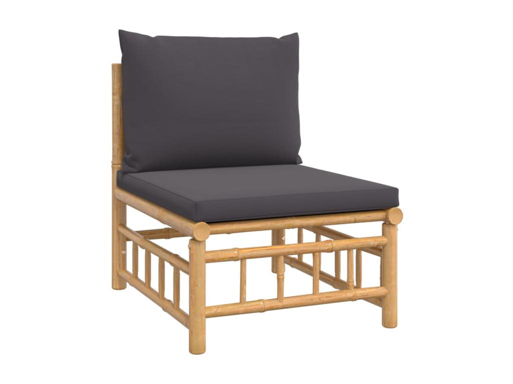 Ensemble de mobilier de jardin marron 4 pièces, avec coussins
