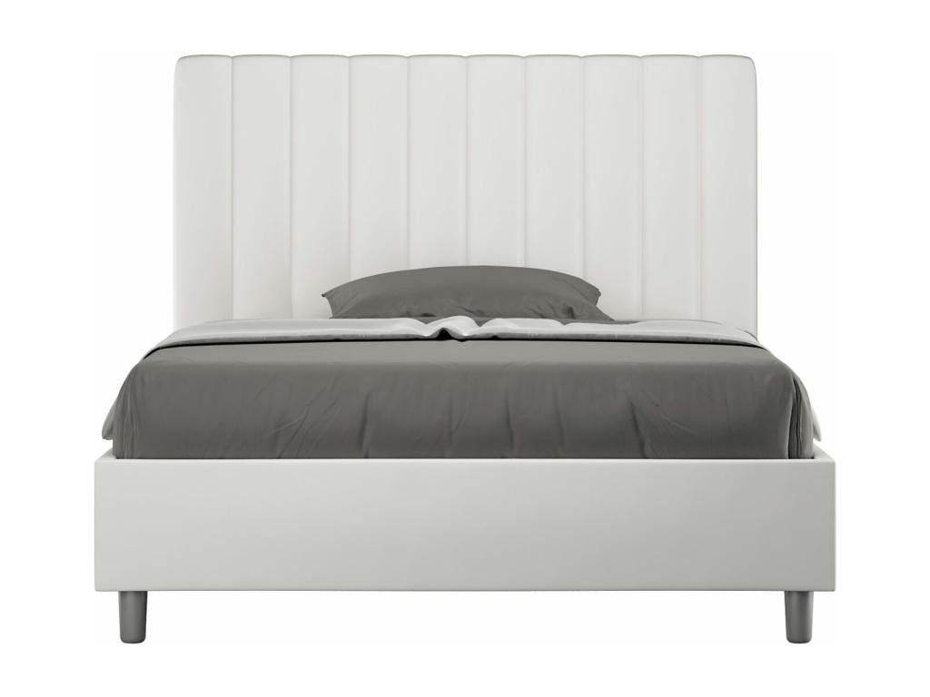 Lit en similicuir blanc, 120 x 200 cm