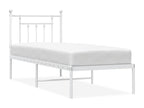 Cadre de lit en métal blanc, 75 x 190 cm