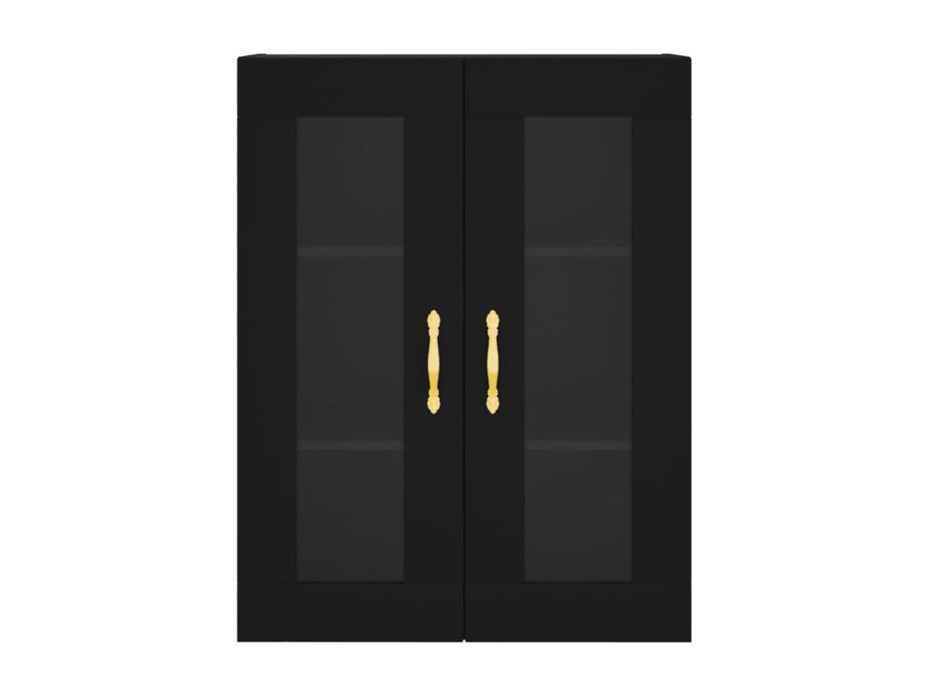 Buffet en bois d'ingénierie noir, 69,5 x 34 x 180 cm