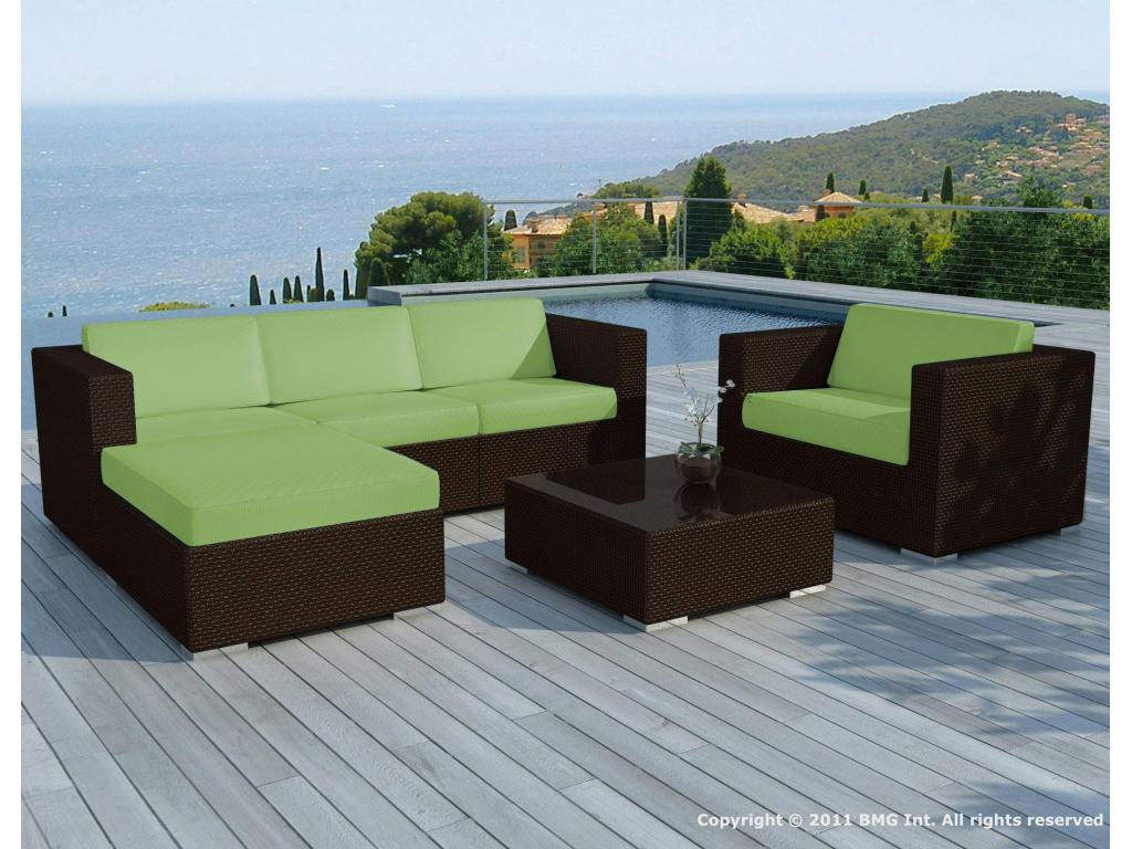 Ensemble de mobilier de jardin en tissu marron
