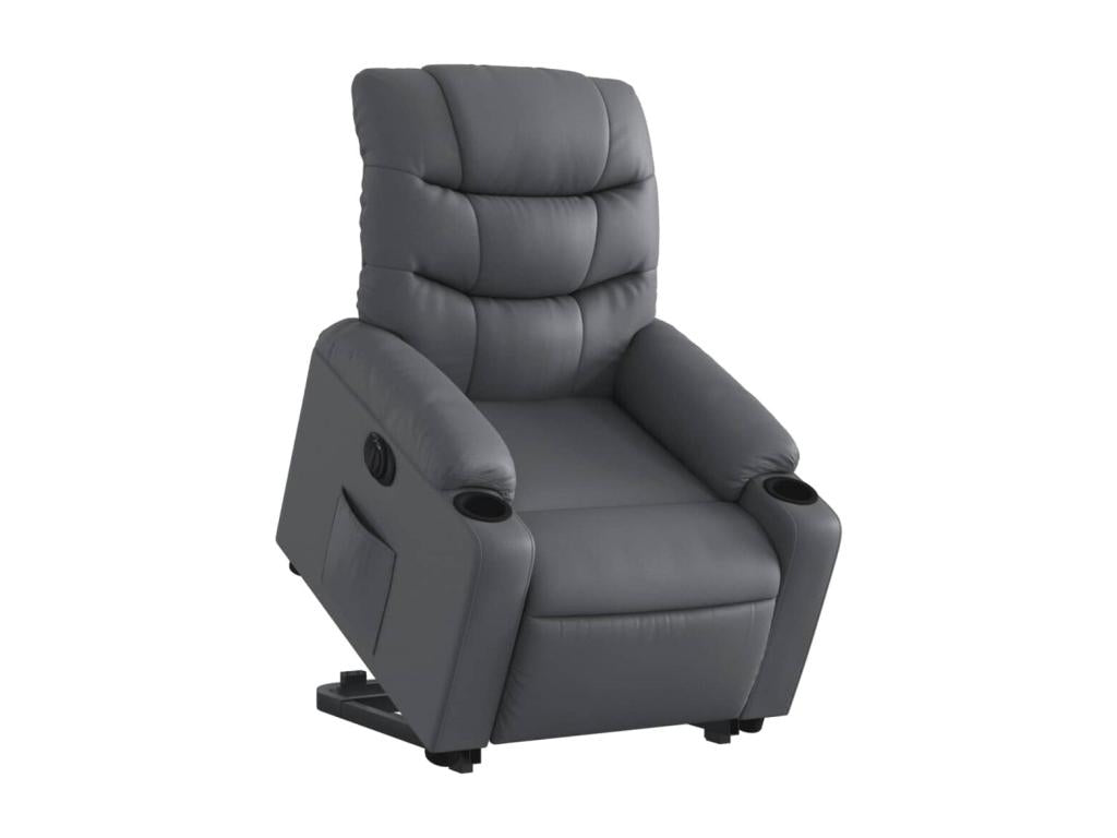 Fauteuil d'appoint en similicuir gris