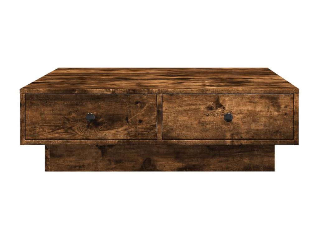 Table basse en bois composite marron, 90 x 90 x 28 cm