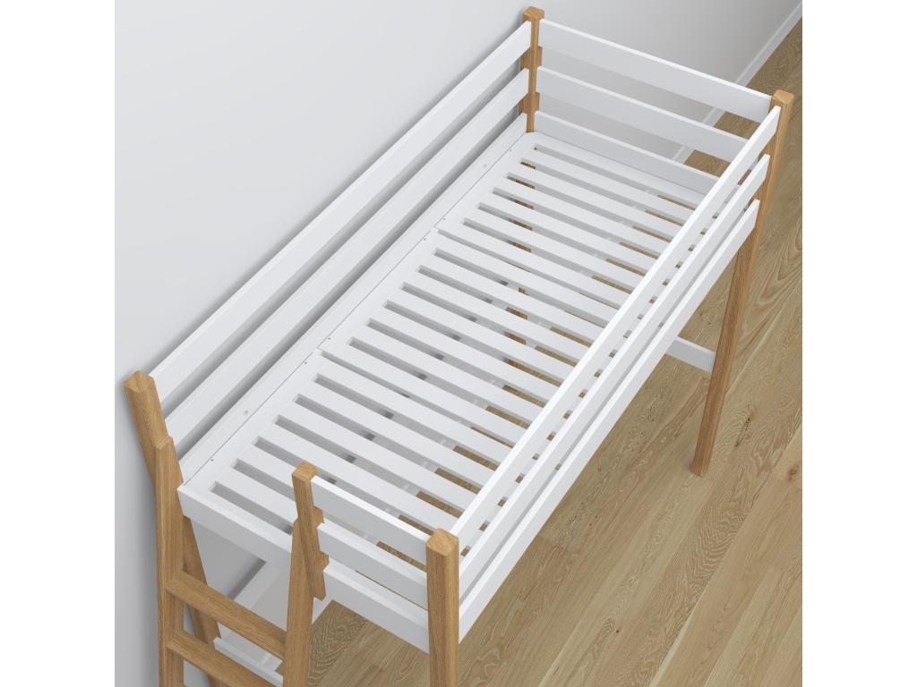 Lit en chêne blanc, 80 x 200 cm