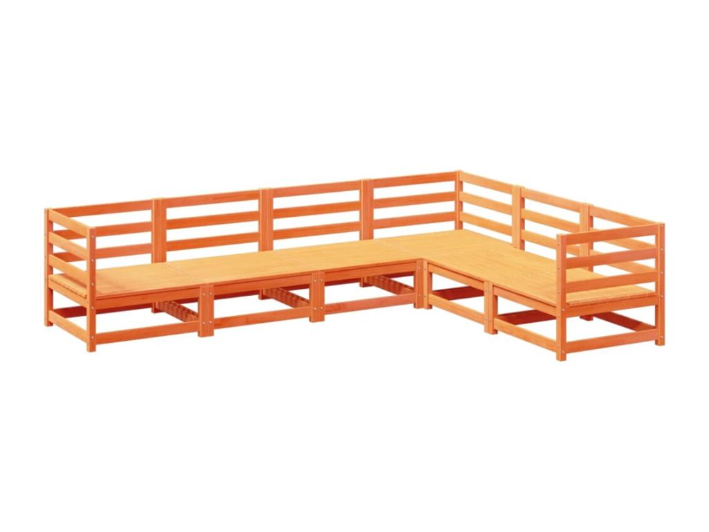 Ensemble de mobilier de jardin 6 pièces en pin brun - dlz1766572752147