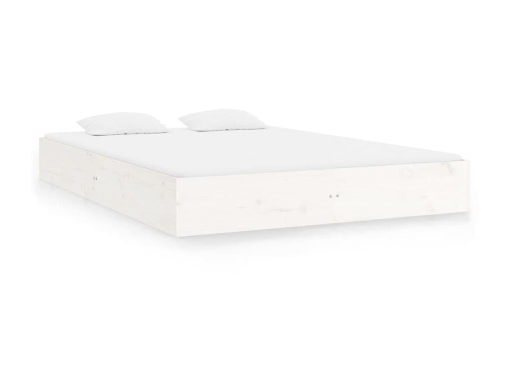 Lit en bois massif blanc, 160 x 200 cm