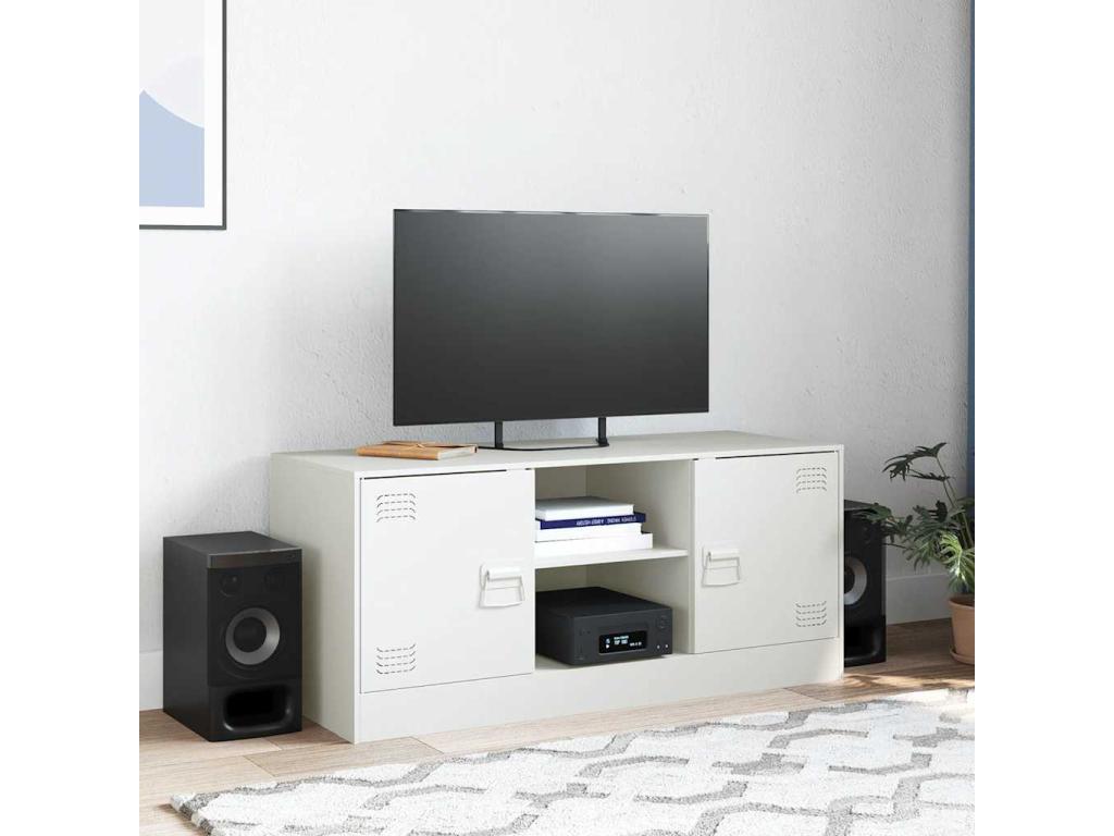Meuble TV blanc, 99 x 39 x 44 cm
