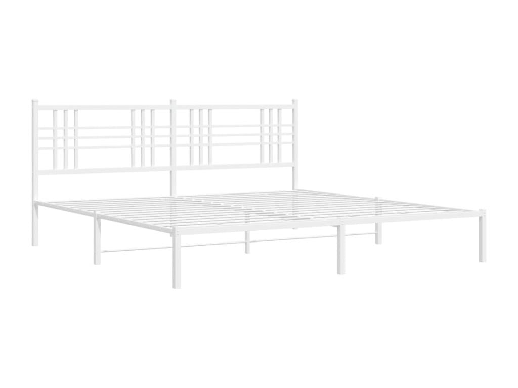 Cadre de lit en métal blanc, 183 x 213 cm - dlz1766572387120