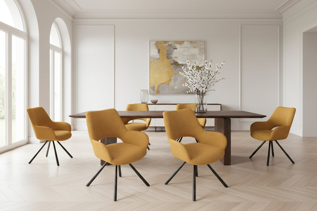 Fauteuil d'appoint en tissu jaune