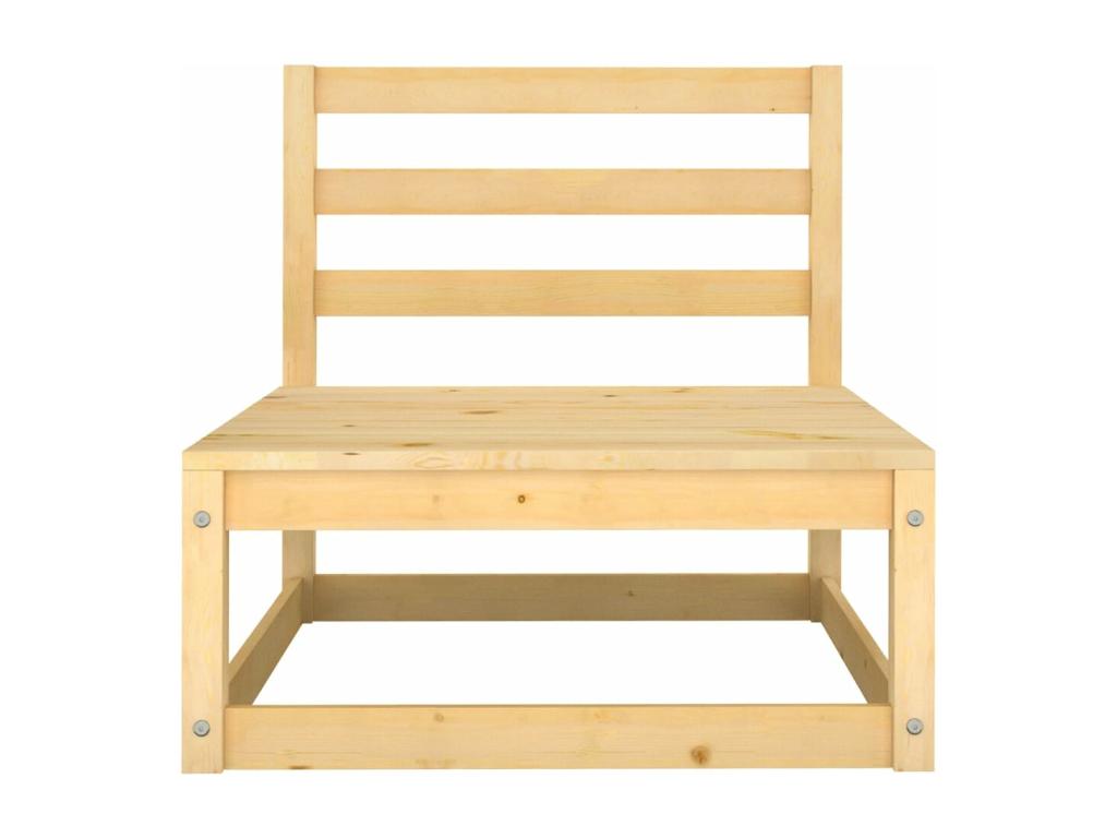 Ensemble de mobilier de jardin 3 pièces en bois massif marron