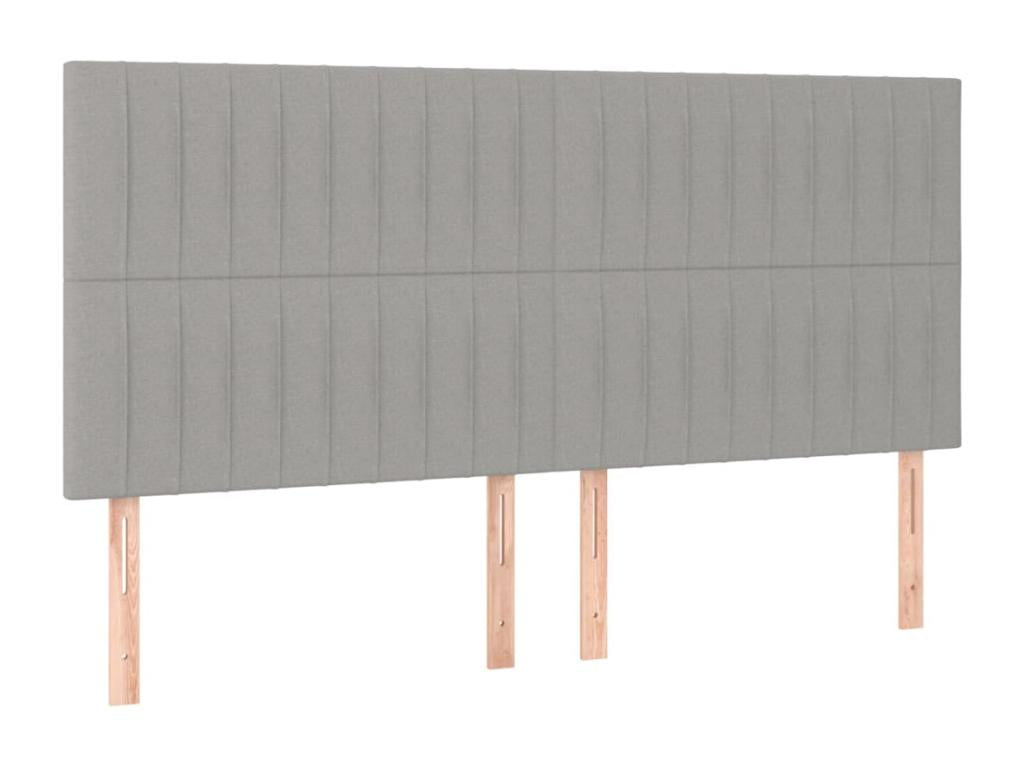 Ensemble de lit 4 pièces en tissu gris, 100 x 5 x 78 cm