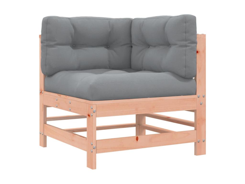 Ensemble de mobilier de jardin 8 pièces en bois massif naturel, avec coussins