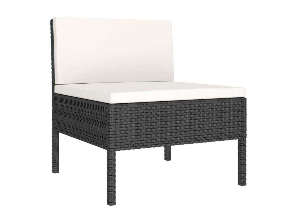 Ensemble de mobilier de jardin 11 pièces en résine tressée noire avec coussins - dlz1766573041896