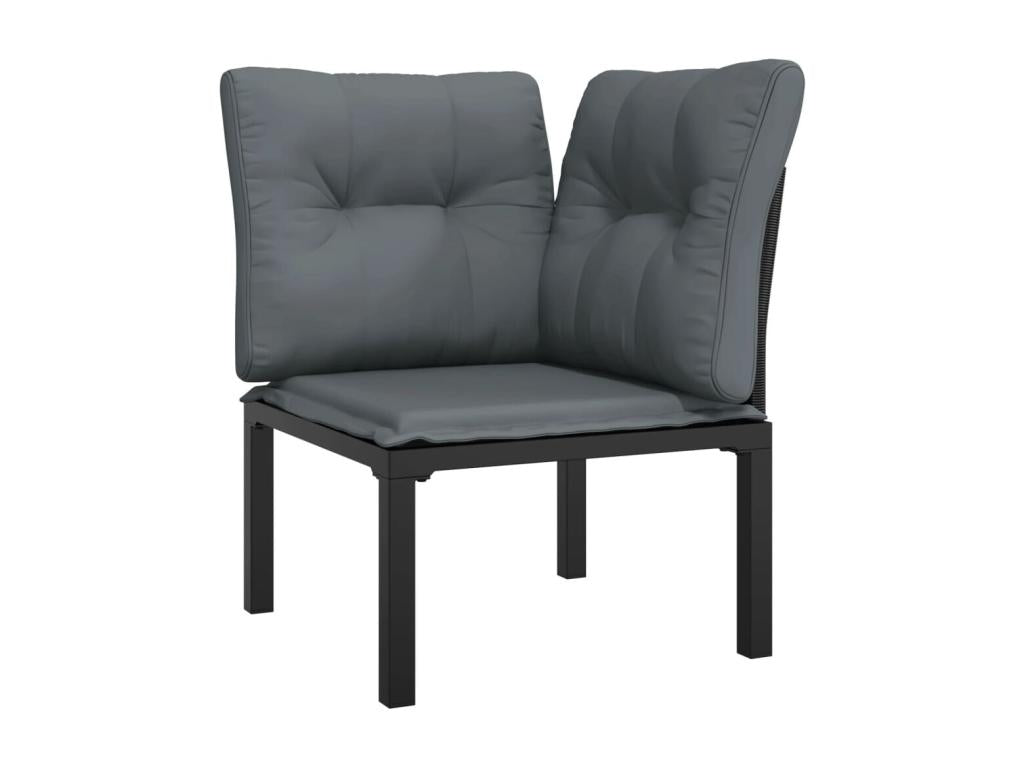 Ensemble de mobilier de jardin noir, 62 x 62 x 68 cm
