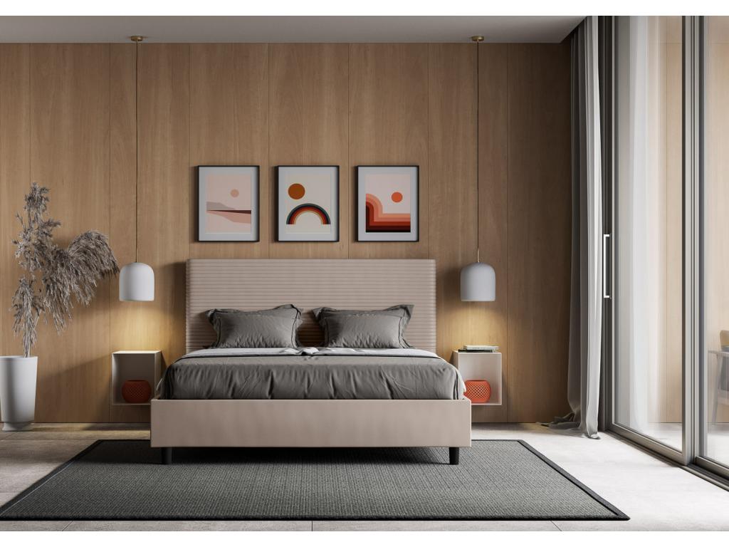 Sommier en similicuir, 160 x 190 cm