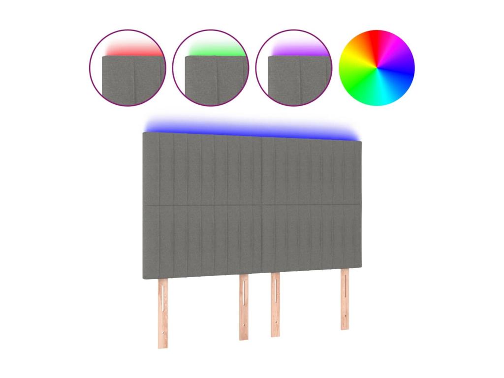 Lit en tissu gris, 144 x 5 x 118 cm