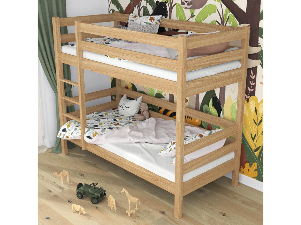 Lit en chêne brun, 100 x 200 cm