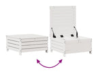 Ensemble de mobilier de jardin 5 pièces en bois massif blanc, avec coussins
