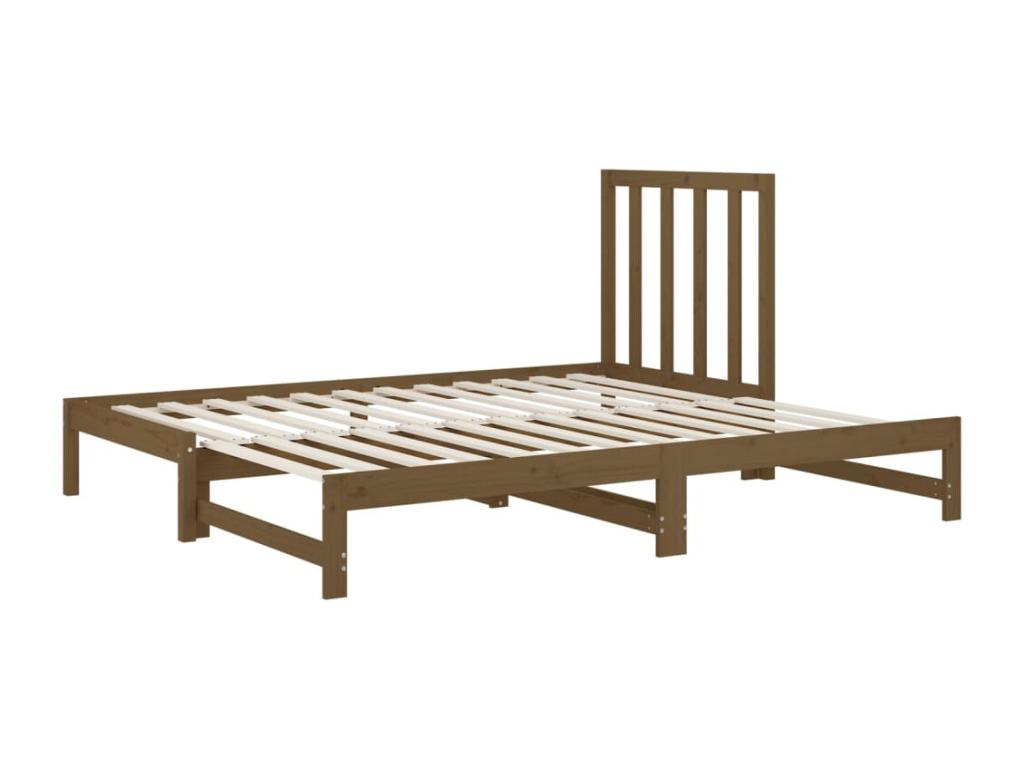 Lit en pin brun, 2 x 90 x 200 cm