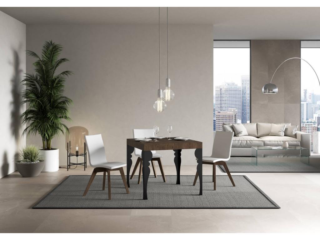 Table marron, 90 x 90 cm