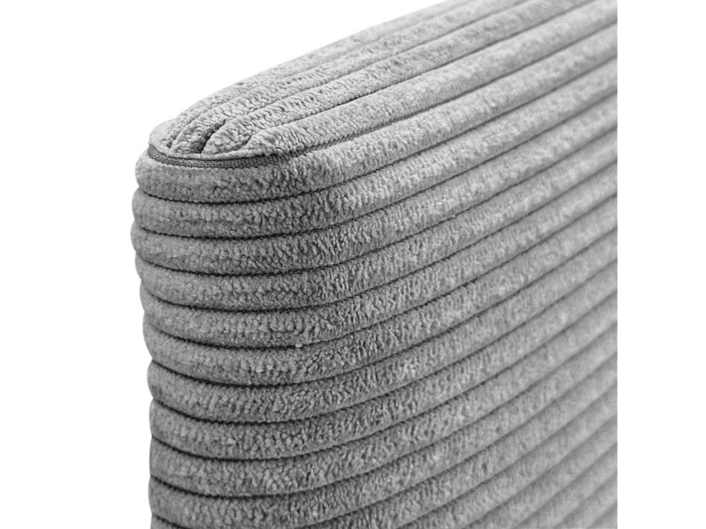 Lit en velours gris, 150 x 60 cm