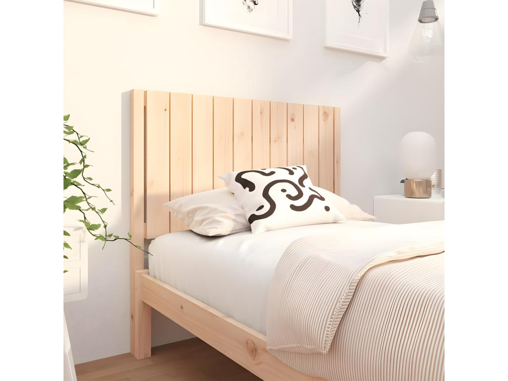 Lit en bois massif marron, 105,5 x 4 x 100 cm