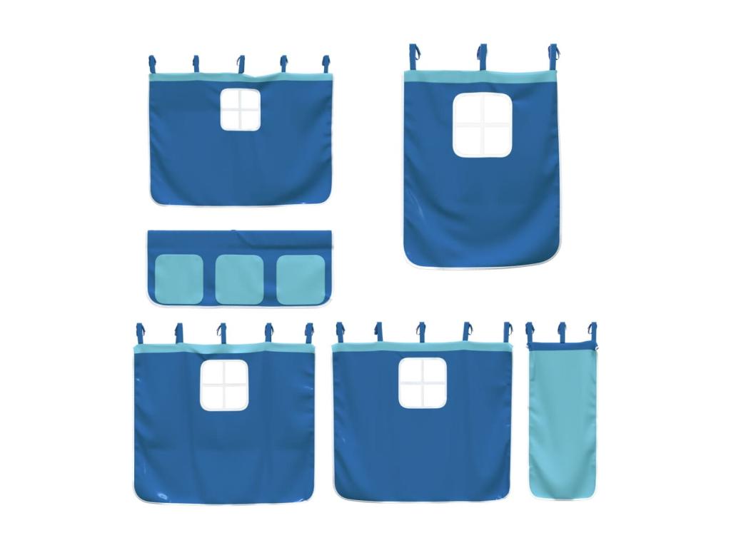 Lit en pin bleu, 90 x 200 cm