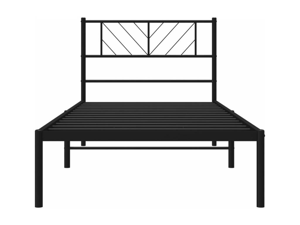 Cadre de lit en métal noir, 80 x 200 cm