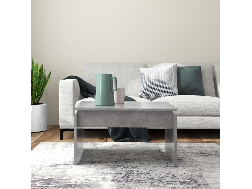 Table basse grise, 68 x 50 x 38 cm